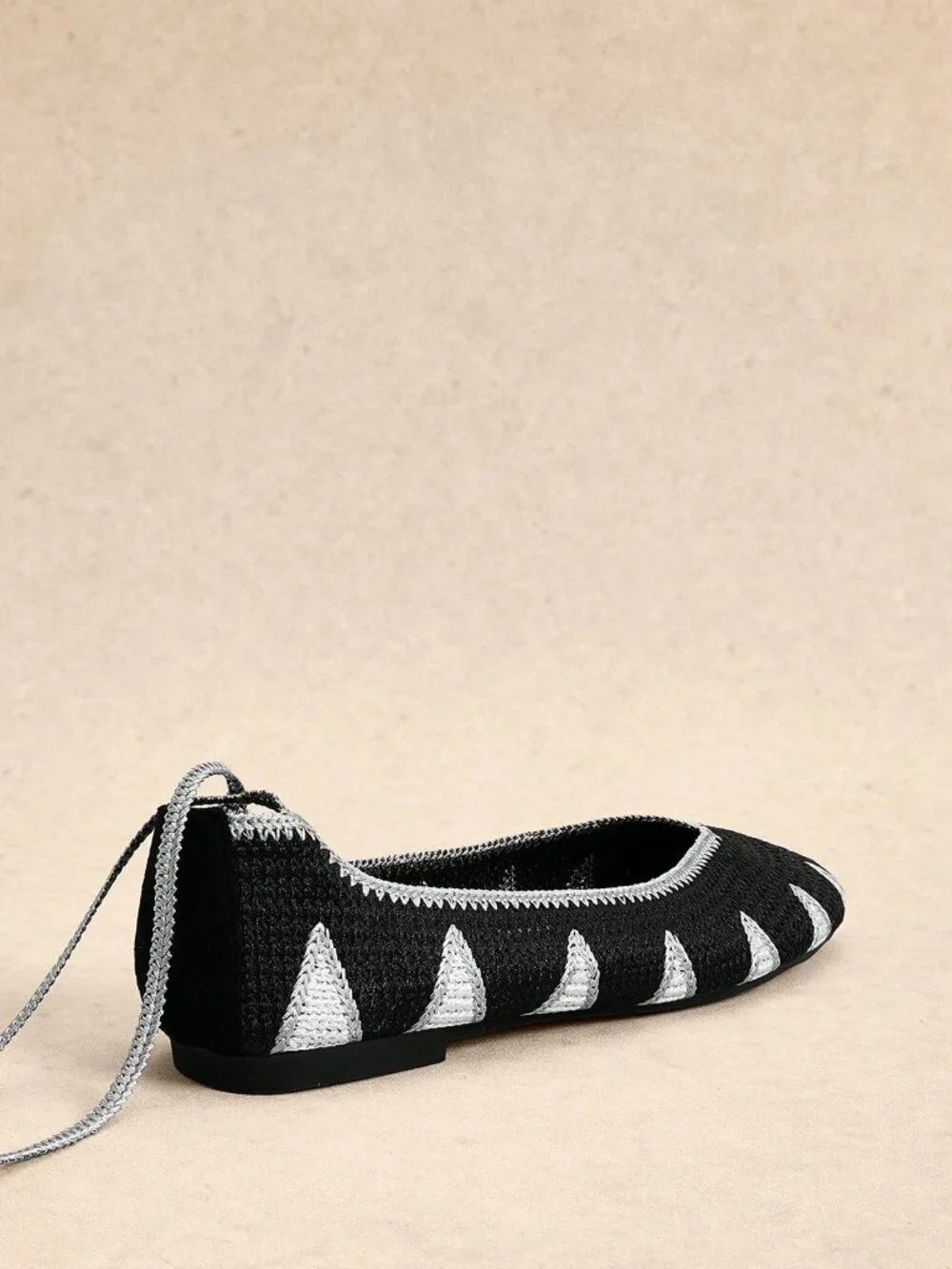 N/A black crochet‑effect